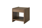 Cocoa Brown Solid Wood End Table With Soft Closing Drawers.