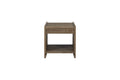 Cocoa Brown Solid Wood End Table With Soft Closing Drawers.