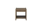 Cocoa Brown Solid Wood End Table With Soft Closing Drawers.