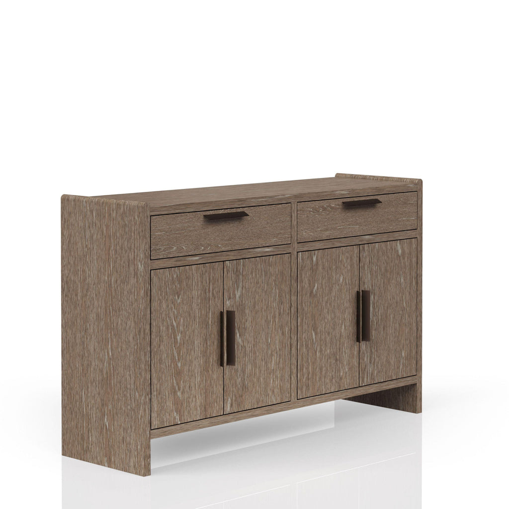 Cocoa Stained Solid Wood Server Cabinet for Dining Room.