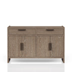 Cocoa Stained Solid Wood Server Cabinet for Dining Room.