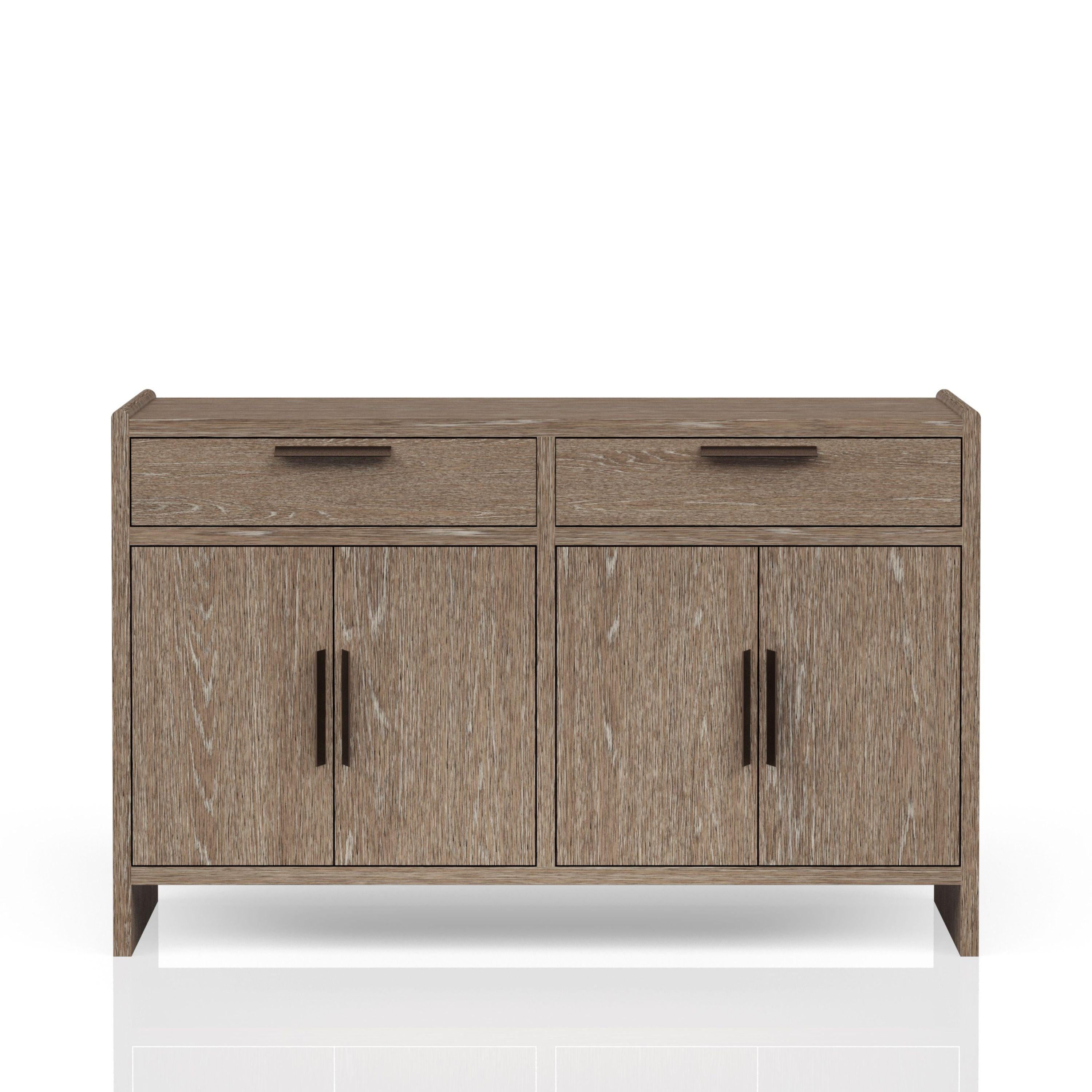 Cocoa Stained Solid Wood Server Cabinet for Dining Room.
