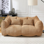 Coffee Chenille Beanbag Chair for Two, 73.2x38.6x30.7.