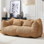 Coffee Chenille Beanbag Chair for Two, 73.2x38.6x30.7.