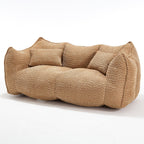 Coffee Chenille Beanbag Chair for Two, 73.2x38.6x30.7.