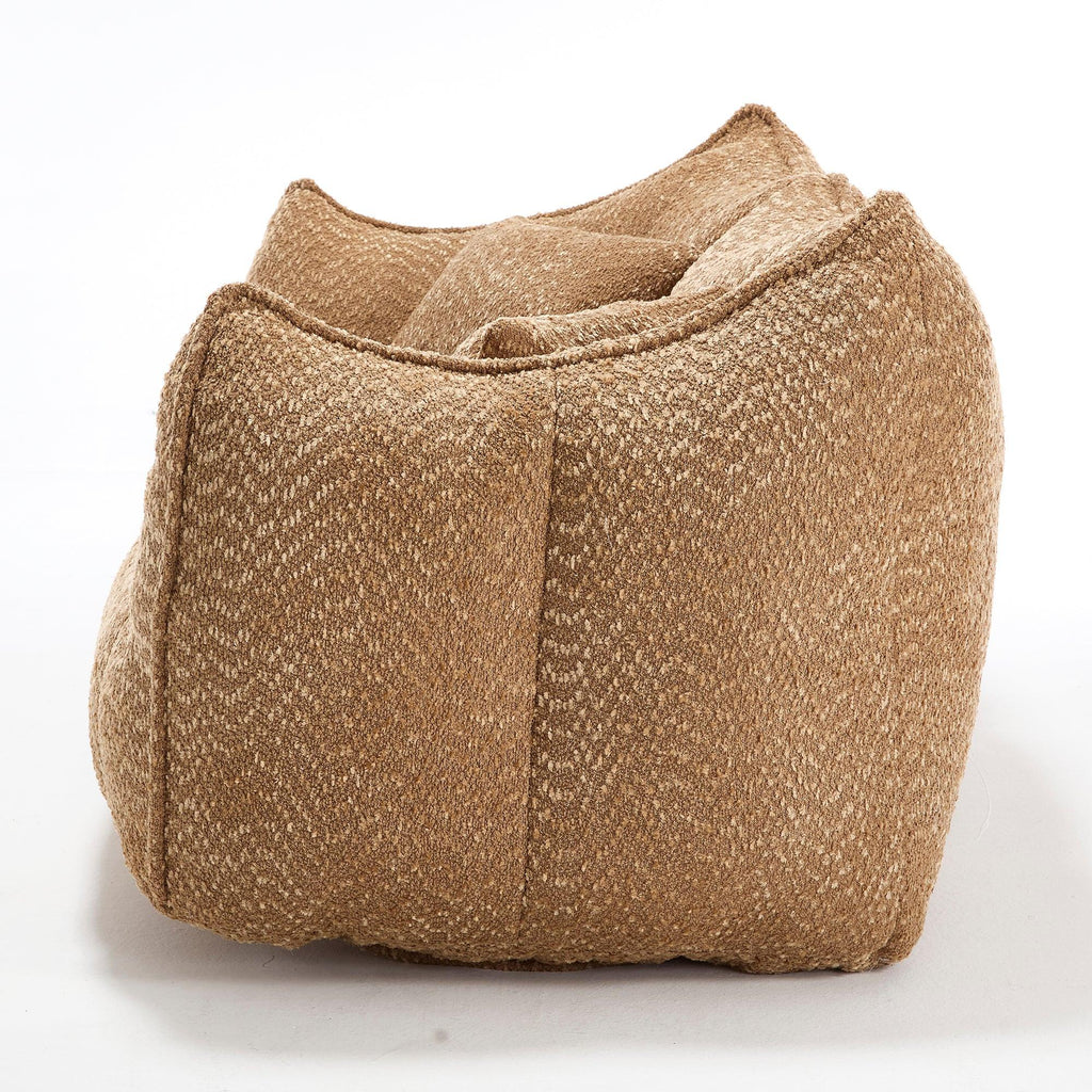 Coffee Chenille Beanbag Chair for Two, 73.2x38.6x30.7.
