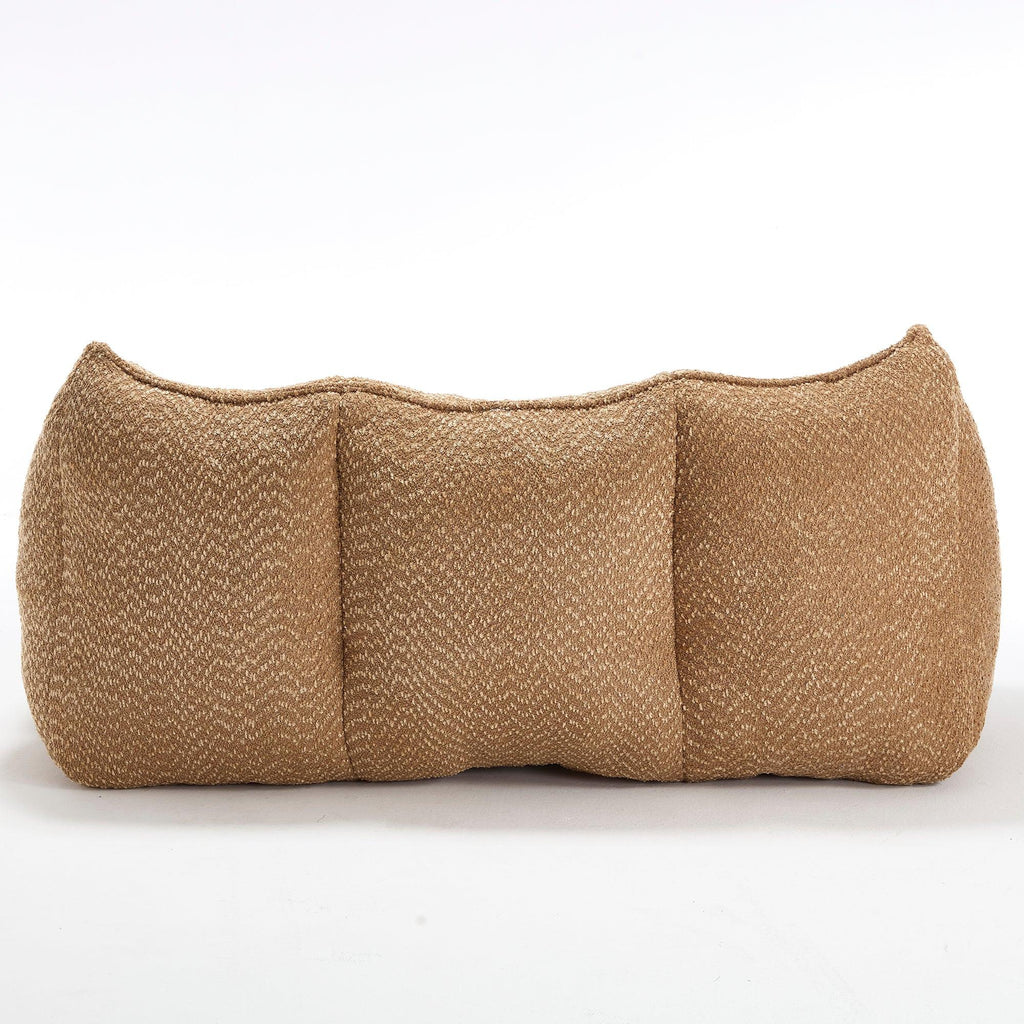 Coffee Chenille Beanbag Chair for Two, 73.2x38.6x30.7.