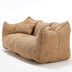 Coffee Chenille Beanbag Chair for Two, 73.2x38.6x30.7.