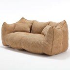 Coffee Chenille Beanbag Chair for Two, 73.2x38.6x30.7.