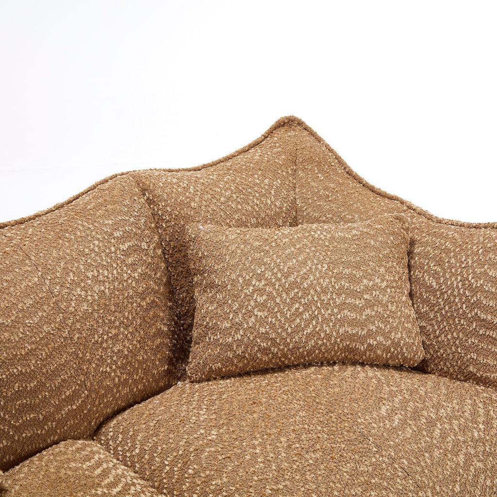 Coffee Chenille Beanbag Chair for Two, 73.2x38.6x30.7.