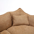 Coffee Chenille Beanbag Chair for Two, 73.2x38.6x30.7.
