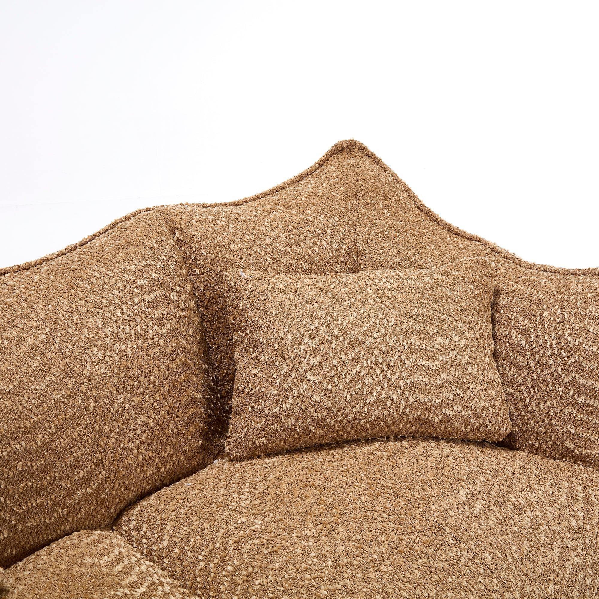 Coffee Chenille Beanbag Chair for Two, 73.2x38.6x30.7.