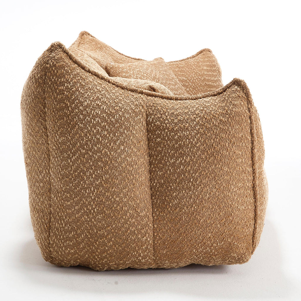 Coffee Chenille Beanbag Chair for Two, 73.2x38.6x30.7.