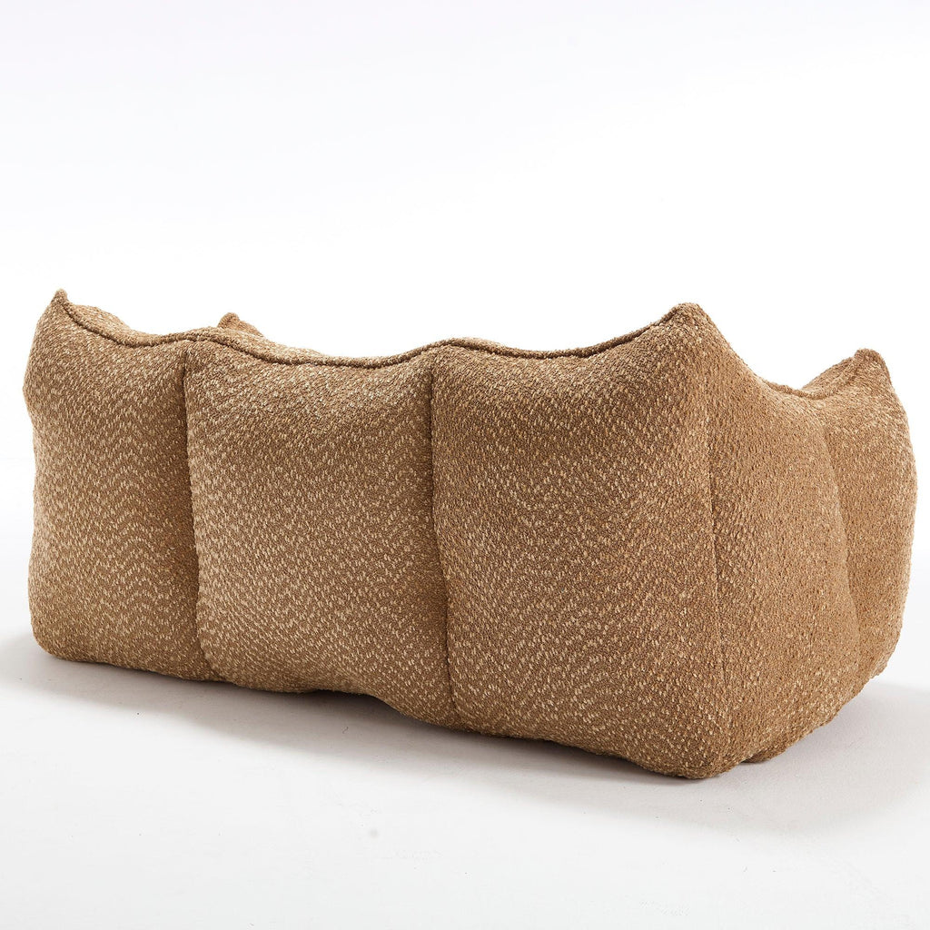 Coffee Chenille Beanbag Chair for Two, 73.2x38.6x30.7.