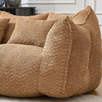 Coffee Chenille Beanbag Chair for Two, 73.2x38.6x30.7.
