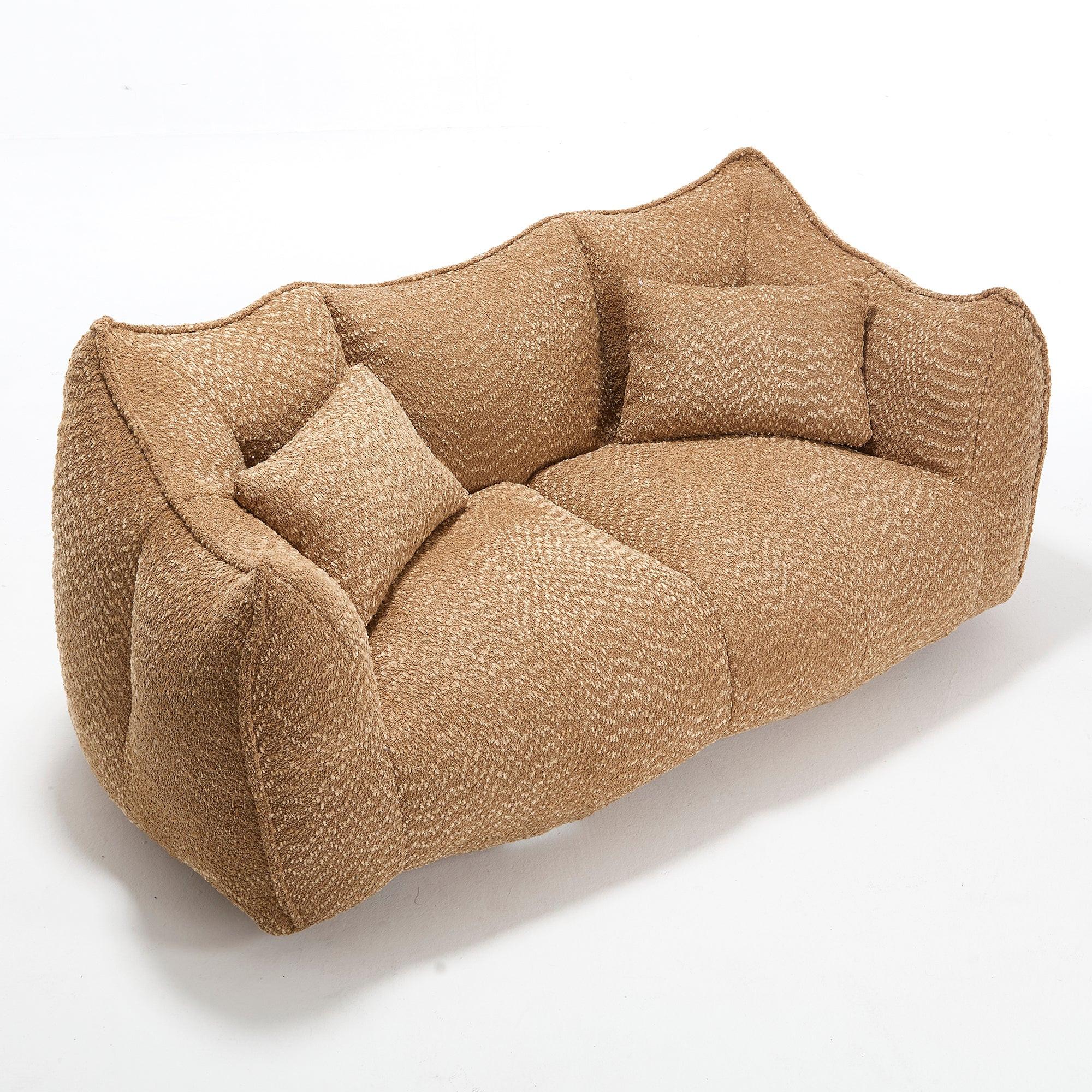 Soft beanbag chair with high resilience foam core for two people. The comfortable square recliner sofa is ideal for family members and friends engaged in games, reading, watching TV