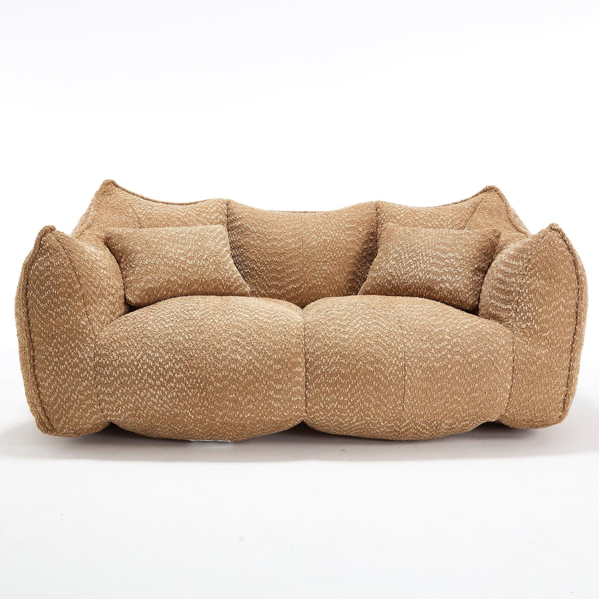 Soft beanbag chair with high resilience foam core for two people. The comfortable square recliner sofa is ideal for family members and friends engaged in games, reading, watching TV