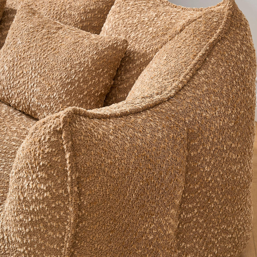 Coffee Chenille Beanbag Chair for Two, 73.2x38.6x30.7.