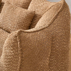Coffee Chenille Beanbag Chair for Two, 73.2x38.6x30.7.