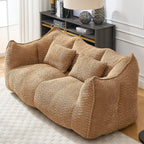 Coffee Chenille Beanbag Chair for Two, 73.2x38.6x30.7.