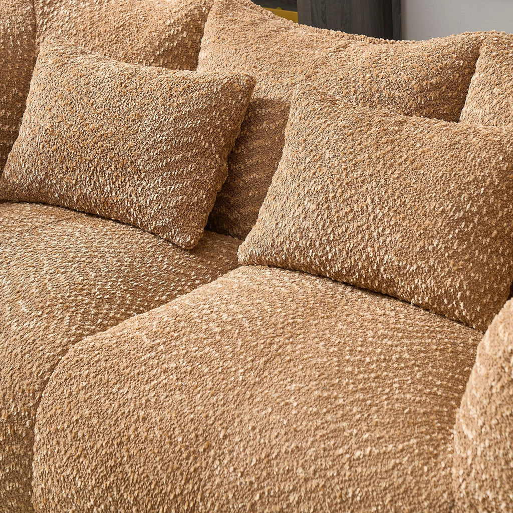 Coffee Chenille Beanbag Chair for Two, 73.2x38.6x30.7.