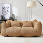 Coffee Chenille Beanbag Chair for Two, 73.2x38.6x30.7.