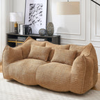 Coffee Chenille Beanbag Chair for Two, 73.2x38.6x30.7.