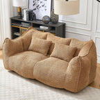 Coffee Chenille Beanbag Chair for Two, 73.2x38.6x30.7.