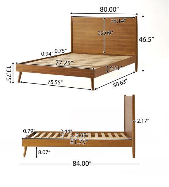 Cohron Solid Wood Platform Bed (KING BED)