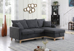 Colton 84.25 Dark Gray Woven Reversible Sleeper Sectional Sofa with Storage Chaise