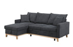 Colton 84.25 Dark Gray Woven Reversible Sleeper Sectional Sofa with Storage Chaise