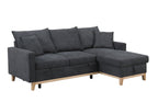 Colton 84.25 Dark Gray Woven Reversible Sleeper Sectional Sofa with Storage Chaise