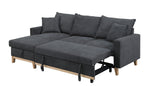 Colton 84.25 Dark Gray Woven Reversible Sleeper Sectional Sofa with Storage Chaise