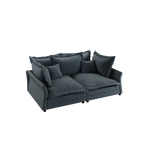 90.55 Modern Comfy Upholstered Sofa Cloud Couch, Deep Seat Couches with Multiple Large Soft Pillows,Convertible Deep Seat Chaise Longue for Living Room Bedroom,Apartment,Office,grey