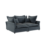 90.55 Modern Comfy Upholstered Sofa Cloud Couch, Deep Seat Couches with Multiple Large Soft Pillows,Convertible Deep Seat Chaise Longue for Living Room Bedroom,Apartment,Office,grey