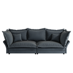 90.55 Modern Comfy Upholstered Sofa Cloud Couch, Deep Seat Couches with Multiple Large Soft Pillows,Convertible Deep Seat Chaise Longue for Living Room Bedroom,Apartment,Office,grey