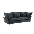 90.55 Modern Comfy Upholstered Sofa Cloud Couch, Deep Seat Couches with Multiple Large Soft Pillows,Convertible Deep Seat Chaise Longue for Living Room Bedroom,Apartment,Office,grey