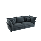 90.55 Modern Comfy Upholstered Sofa Cloud Couch, Deep Seat Couches with Multiple Large Soft Pillows,Convertible Deep Seat Chaise Longue for Living Room Bedroom,Apartment,Office,grey