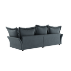 90.55 Modern Comfy Upholstered Sofa Cloud Couch, Deep Seat Couches with Multiple Large Soft Pillows,Convertible Deep Seat Chaise Longue for Living Room Bedroom,Apartment,Office,grey