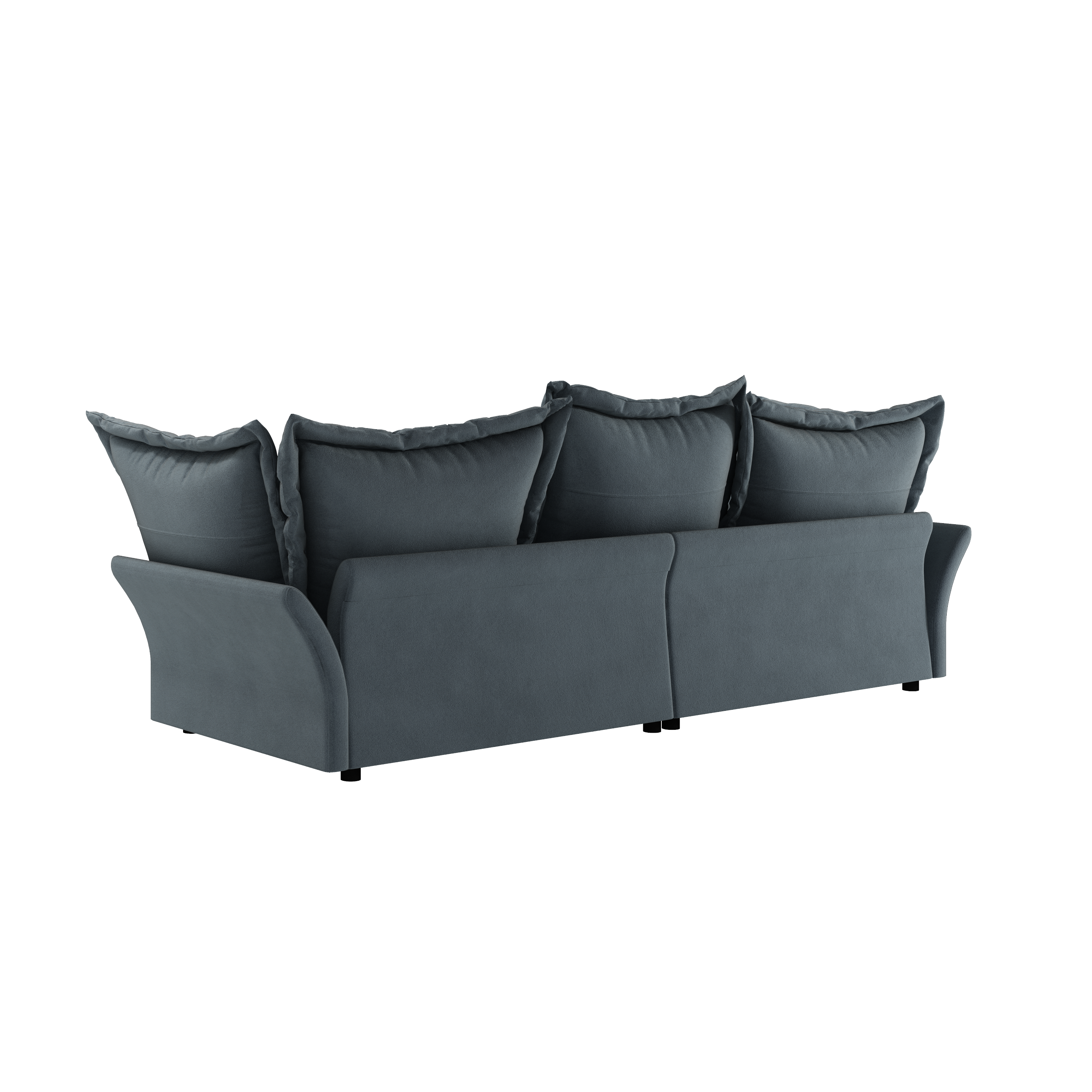 90.55 Modern Comfy Upholstered Sofa Cloud Couch, Deep Seat Couches with Multiple Large Soft Pillows,Convertible Deep Seat Chaise Longue for Living Room Bedroom,Apartment,Office,grey