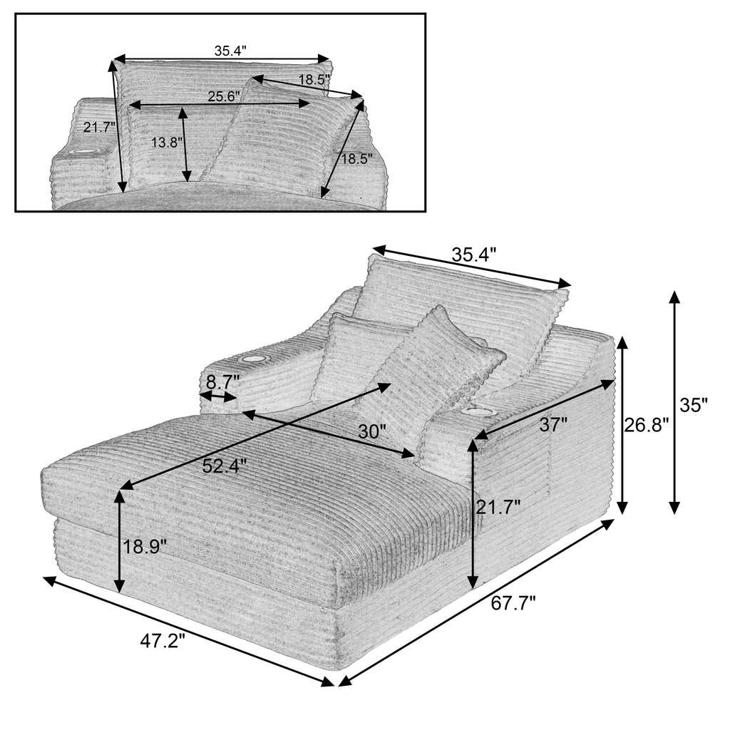 47.24 inch modern comfortable cushioned compression sofa with unique cushion design, lounge chair for living room, bedroom, apartment, office, dark gray Accent Chair