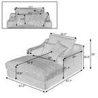 47.24 inch modern comfortable cushioned compression sofa with unique cushion design, lounge chair for living room, bedroom, apartment, office, dark gray Accent Chair