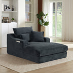 47.24 inch modern comfortable cushioned compression sofa with unique cushion design, lounge chair for living room, bedroom, apartment, office, dark gray Accent Chair