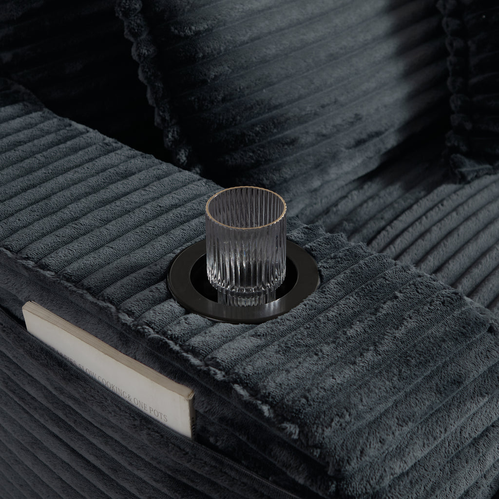 47.24 inch modern comfortable cushioned compression sofa with unique cushion design, lounge chair for living room, bedroom, apartment, office, dark gray Accent Chair