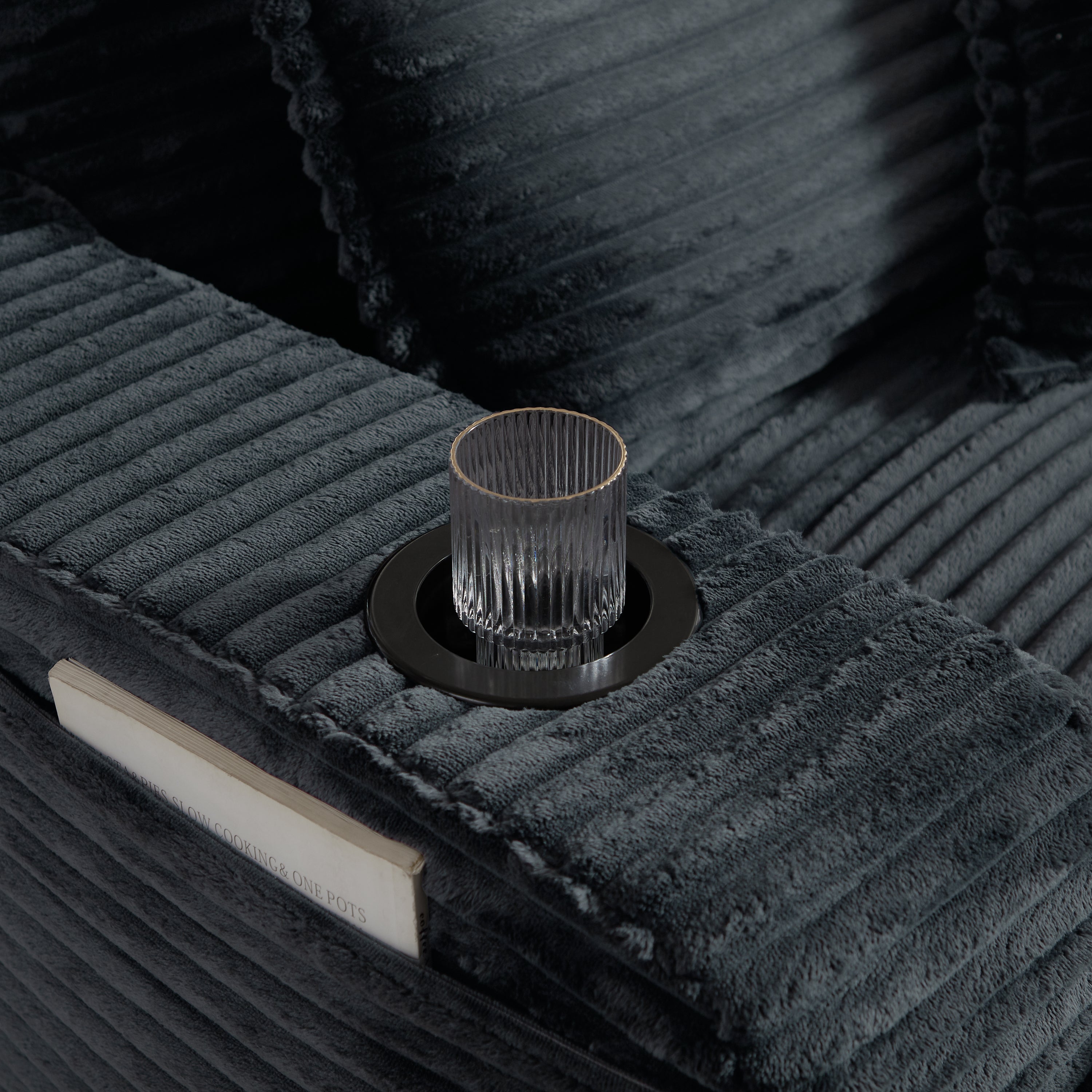 47.24 inch modern comfortable cushioned compression sofa with unique cushion design, lounge chair for living room, bedroom, apartment, office, dark gray Accent Chair