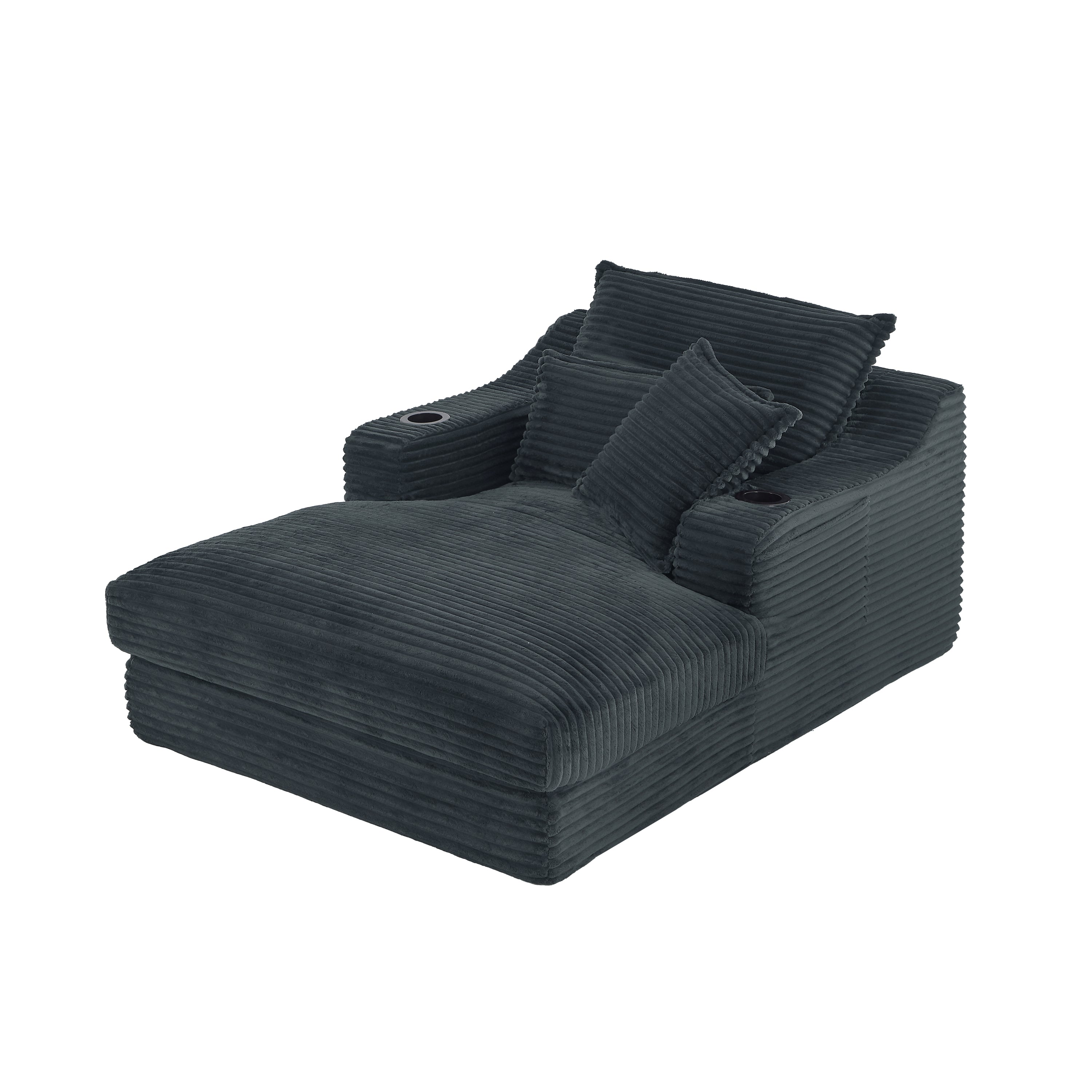 47.24 inch modern comfortable cushioned compression sofa with unique cushion design, lounge chair for living room, bedroom, apartment, office, dark gray Accent Chair