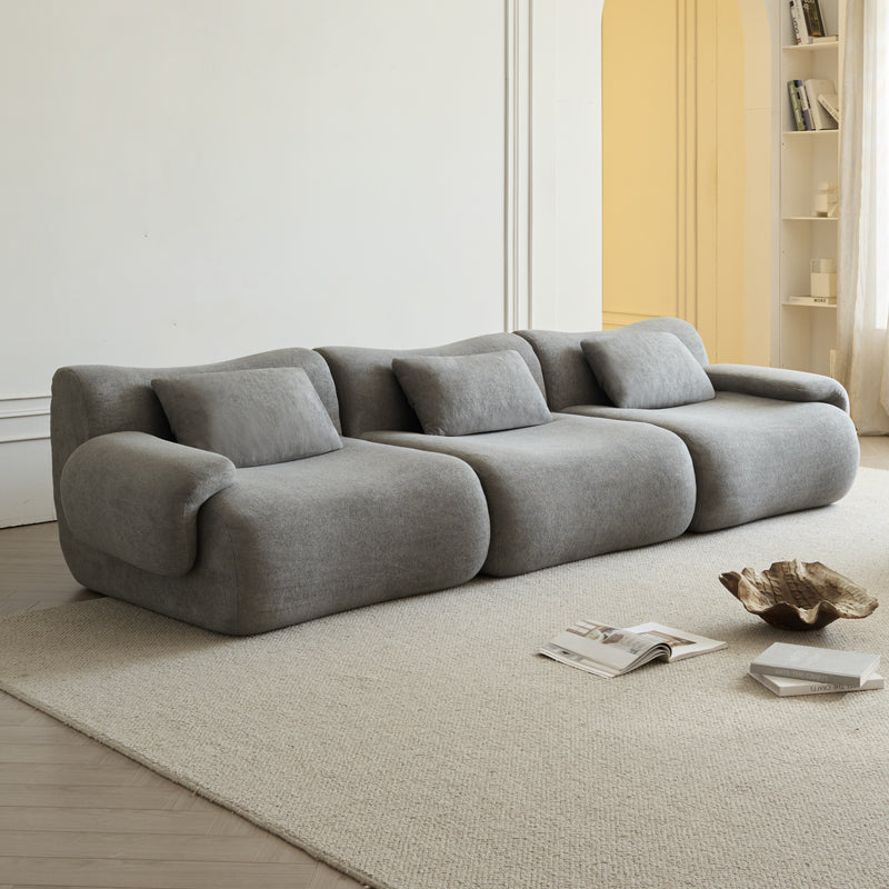 Modular Sectional Sofa, Compressed Sectional Sofa Modern Minimalist Style Couch, Bedroom, Comfy Compressed Sofa Couch Space-Efficient Light Gray
