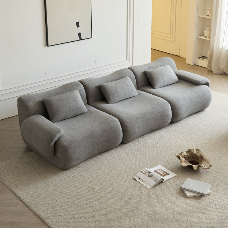 Modular Sectional Sofa, Compressed Sectional Sofa Modern Minimalist Style Couch, Bedroom, Comfy Compressed Sofa Couch Space-Efficient Light Gray
