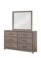 1pc Contemporary 6-Drawer Storage Dresser Metal Handle Grey Oak Finish