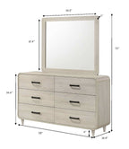 1pc Contemporary White Finish Ample Drawer Space Six Drawers Dresser Storage Wooden Furniture Antique White Color